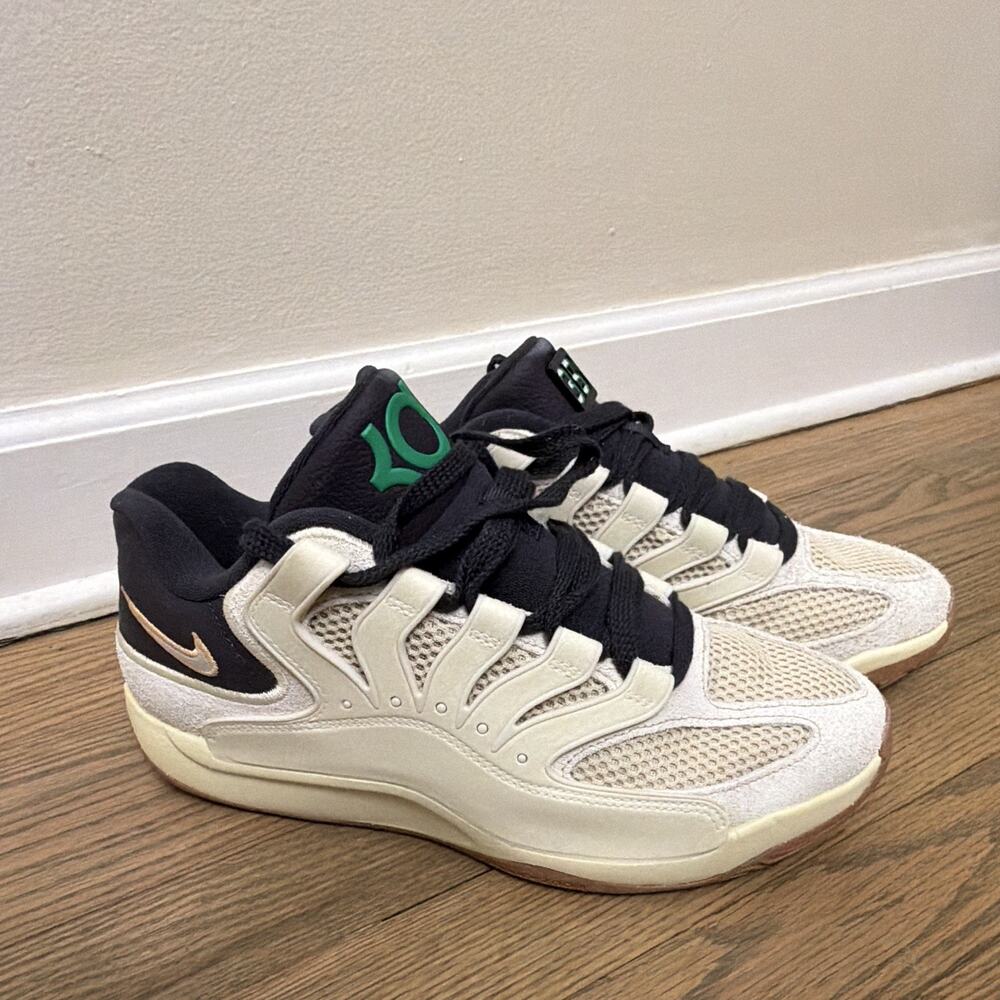 Nike KD 18 Sanddrift Low Top Basketball Sneaker Beige/Black/Green IH2367-100